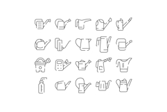 Watering can icons representing gardening and plant care Product Image 1
