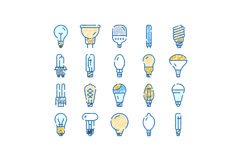 Various light bulbs illuminating power and energy concepts Product Image 1