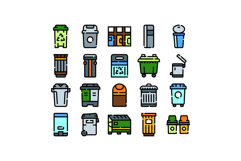 Waste bins and recycling containers collection for ecology Product Image 1