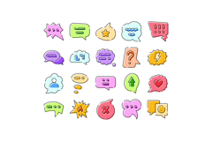 Colorful speech bubble chat communication icons set Product Image 1