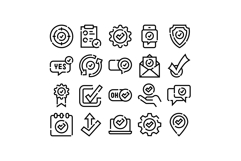 Check mark verification icons set approving concepts Product Image 1