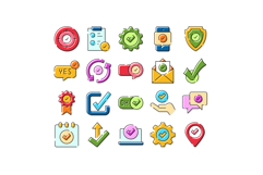 Confirmation check mark icons collection for approval Product Image 1