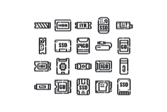 Digital data storage and memory device icons Product Image 1