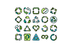 Recycling symbols and arrows for green sustainability concep Product Image 1
