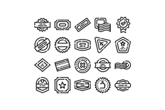 Collection of badges seals and stamp icons Product Image 1