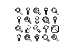 Magnifying glass icons representing search and investigation Product Image 1