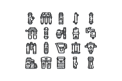 Water filter system icons for purification and health Product Image 1