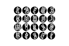 Christmas stockings glyph vector icon set Product Image 1