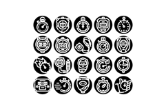 Stopwatch and timer measuring time icon collection Product Image 1
