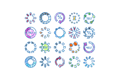 Doodle loading indicator set illustration for website design Product Image 1