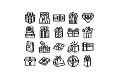 Variety of gift box icons celebrating special occasion Product Image 1