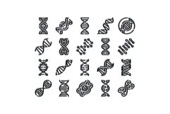 Dna double helix icon set for genetics research Product Image 1