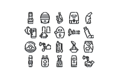 Medical equipment and health care icons collection Product Image 1