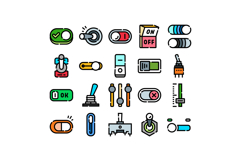 User interface toggles and electrical control switches colle Product Image 1
