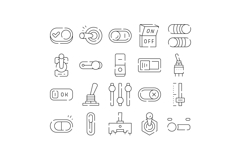 Collection of outline icons representing user interface cont Product Image 1