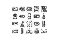 Collection of various ui button and switch icons Product Image 1