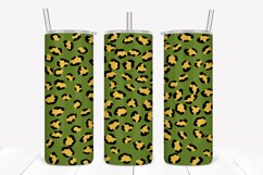 Olive Leopard Print 20oz Skinny Tumbler Sublimation Product Image 1