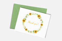 Sunflower wreath, Watercolor botanical clipart Product Image 4