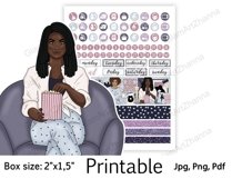 African American Movie Night Print Sticker Box Size 2"x1,5" Product Image 5