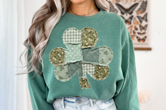 Patchwork Shamrock png | St Patricks Day Clover Product Image 9