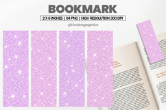 Lilac Glitter Bookmark PNG, Bookmark Sublimation Product Image 1