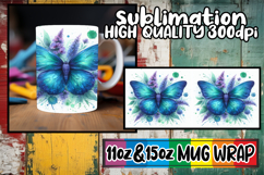 Cozy vibes 11oz 15oz mug wrap, Butterfly Product Image 1