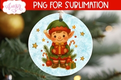 Christmas ornament PNG sublimation, Christmas elf ornament Product Image 2