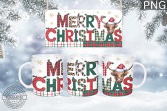 Christmas Mug Wrap Design,Christmas Highland Cow Sublimation Product Image 3