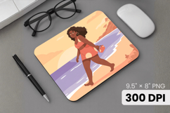 Afro Girl / Woman braided hair Mouse Pad, Black Queen PNG Product Image 1