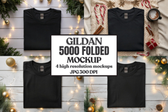 Gildan 5000 Folded Christmas Mockup, G5000 mockup Product Image 1