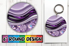 Whimsical Keychain Circle Sublimation, Pattern Product Image 1