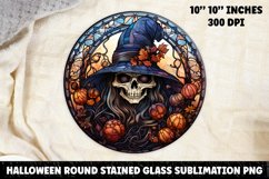 Halloween Stained Glass Sublimation PNG | Skull | Ghost Product Image 1