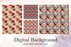 Flower Pattern Background Wallpaper Digital Paper_162 Product Image 1