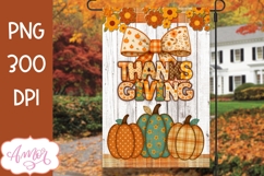 Thanksgiving garden flag sublimation, fall pumpkins design Product Image 1