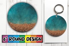 Glittering Floral Sparkle Sublimation Circle: Keychain, Coas Product Image 1