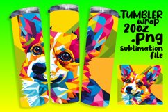 Artistic Colorful Dog Tumbler Wrap 20oz Pattern Product Image 1
