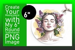 Creative Round Design Keychain Template , Beauty Woman Product Image 1