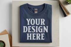 Military Green Gildan 5000 Flat Lay Tshirt Mockup, G5000 moc Product Image 1