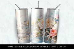 Romantic Melodies 20 oz Skinny Tumbler Sublimation Product Image 2