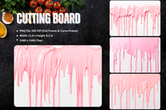 Watercolor Drips Cutting Board Colorful Dripping Border_162 Product Image 1