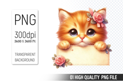 Cute Cat, Animal Sublimation Clipart PNG Product Image 1