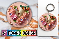 Unique Sublimation Round Ornaments PNG, 3D Heart Product Image 1