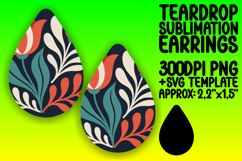 Stylish Teardrop Design for Sublimation , Flowers Product Image 1