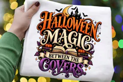Halloween Magic Between the Covers PNG, Halloween Book Lover Product Image 1