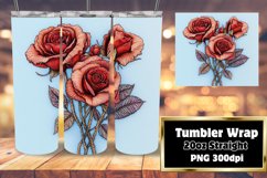 Watercolor Floral Tumbler Wrap Sublimation 20oz Design Product Image 1