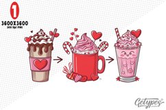 Valentine Coffee Sublimation Clipart - High Quality Design Product Image 1