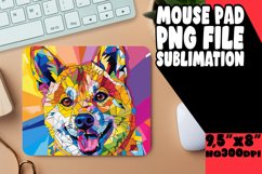 Artistic Colorful Dog Mouse Pad Pattern PNG Product Image 1