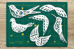 3D bird Paper Cut Template, spring ornament svg, DIY decor Product Image 5