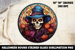 Halloween Stained Glass Sublimation PNG | Skull | Ghost Product Image 1