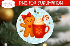 Christmas ornament PNG sublimation, Gingerbread man PNG Product Image 3